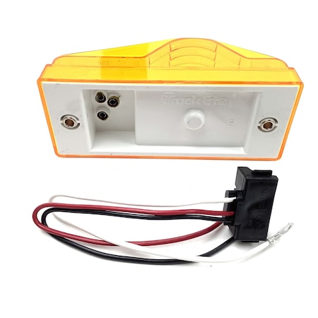 Truck-Lite Incandescent, Yellow Rectangular, 1 Bulb, Side Turn Signal, 2 Screw, Pl-3, Stripped End/Ring 22002Y3